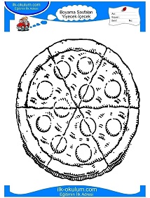 Çocuklar İçin Pizza Boyama Sayfaları 